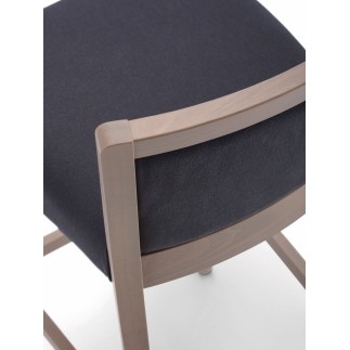 High Wooden Bar Stool with Fabric Cushion Seat - Moma Soft | Palma