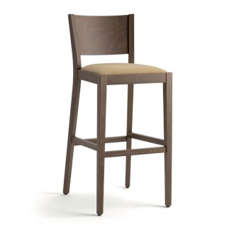 High Design Stool in Wood with Cushion Seat - Soko | Palma