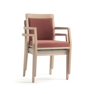 Stackable Chair with Armrests and Cushion Seat - Boheme
