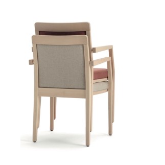 Stackable Chair with Armrests and Cushion Seat - Boheme | Palma