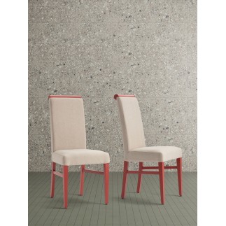 Sedia in Legno con Schienale Alto e Seduta Imbottita - Lady New | Palma