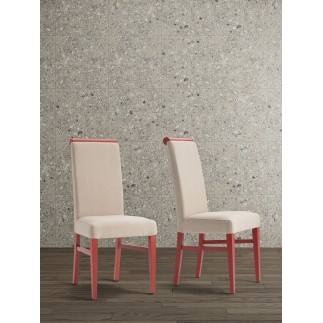 Wooden Chair with High Back and Padded Seat - Lady New | Palma