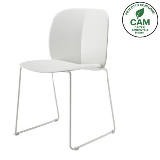 Sedia Gambe a Slitta in Plastica Riciclata - Mentha Go Green | Scab