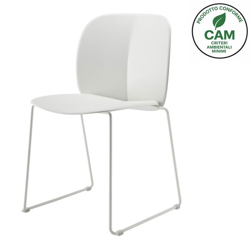 Sedia Gambe a Slitta in Plastica Riciclata - Mentha Go Green | Scab