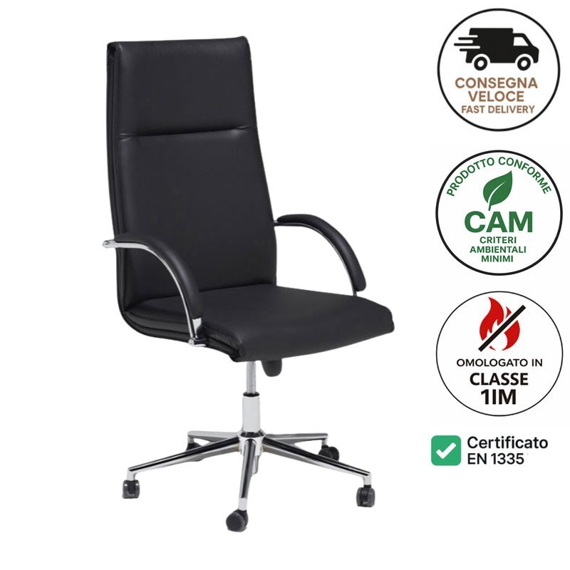 Executive Chair with Armrests and Wheels – Croma H | MSTYLE