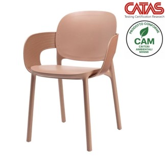 Chair with Armrests in Recycled Plastic - Hug | Scab