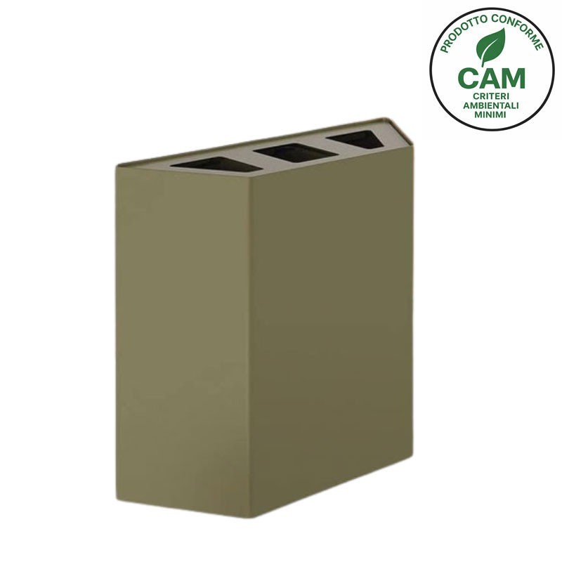 Separate Waste Collection Bin with 3 Compartments - Linear | Caimi