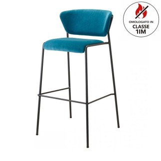Upholstered Stool with Backrest for Kitchen Island - Lisa | Scab