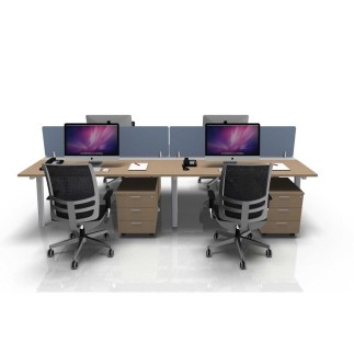 4-Workstation Bench with Divider Screens – E-Place | DVO
