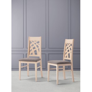 Design Wood Chair with Cushion Seat - Carmen