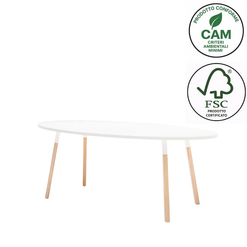 Tavolo conferenza con gambe in legno - Ogi W | IsaProject