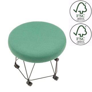 Upholstered Pouf with Wheels - Pental | MDD