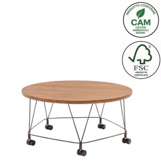 Round Coffee Table with Wheels - Pental | MDD