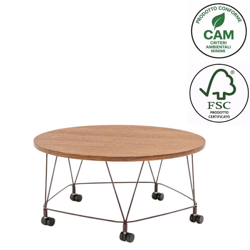 Round Coffee Table with Wheels - Pental | MDD