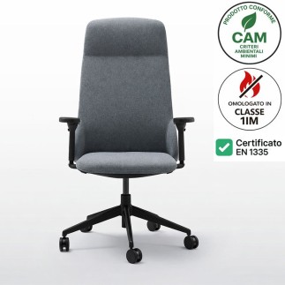 Poltrona direzionale alta con braccioli - Deep Managerial | IsaProject