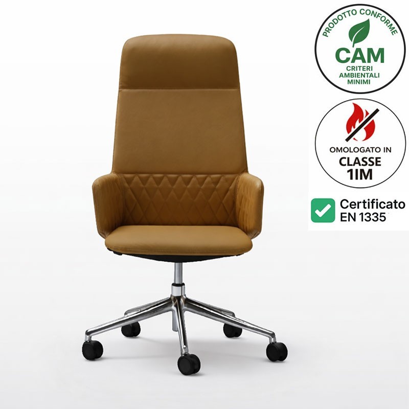 Certified Executive armchair with high back - Deep Diamond Executive | Quinti