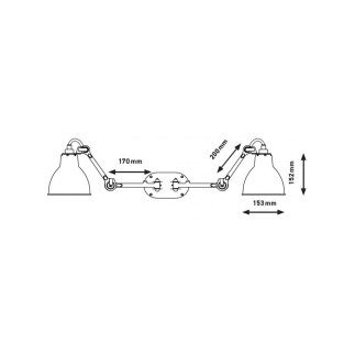 Applique Doppia con Bracci Flessibile - Lampe Gras 204 | DCW Editions