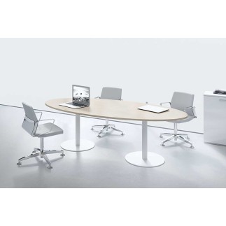 Meeting Table with 2 Columns and Oval Top – Enna