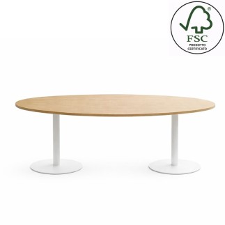 Tavolo Riunione con 2 Colonne e Piano Ovale - Enna | DVO
