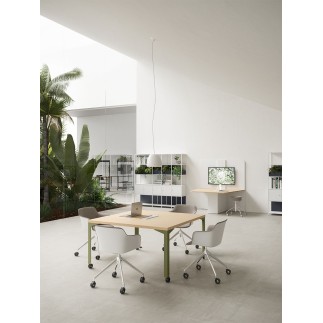 Square Table on Wheels for Small Meetings - Enna | DVO