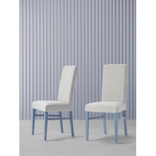 Wooden Chair with High Backrest and Cushion Seat - Lady | Palma