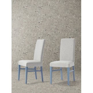 Wooden Chair with High Backrest and Cushion Seat - Lady | Palma