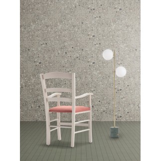 Upholstered Wooden Chair with Armrests - Venezia