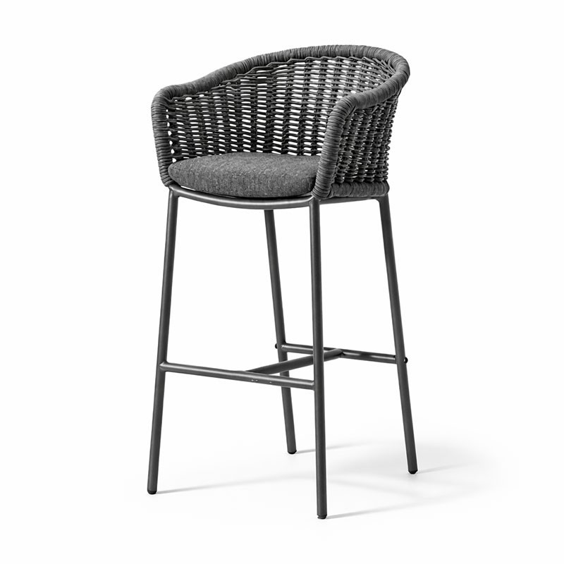 Outdoor Stool in Synthetic Rope - Lecce | Grattoni