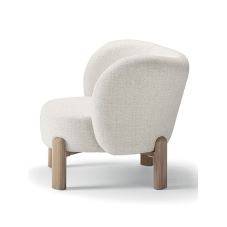 Outdoor Armchair in Fabric and Teak - Nature | Grattoni