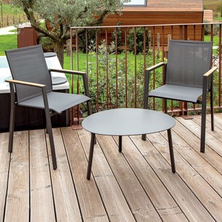 Outdoor Textilene Chair with Armrests - Alpha | Grattoni