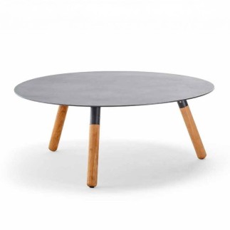 Outdoor Aluminum and Teak Coffee Table - Bahamas Teak | Grattoni
