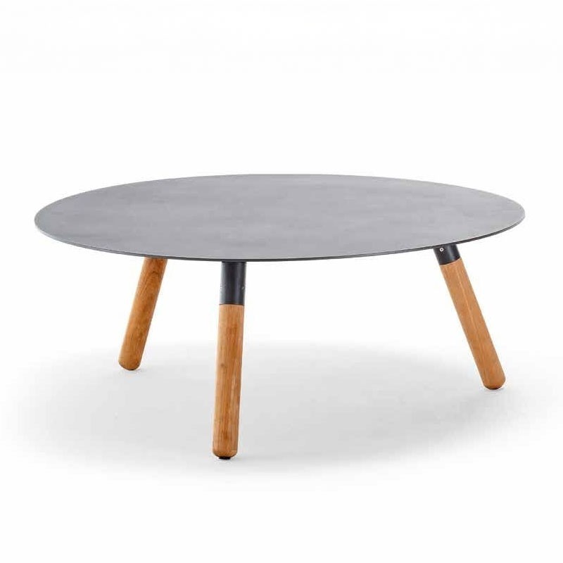 Outdoor Aluminum and Teak Coffee Table - Bahamas Teak | Grattoni
