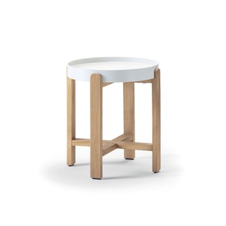 Outdoor Coffee Table with Teak Legs - Nature | Grattoni