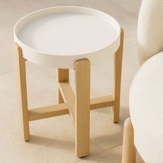 Outdoor Coffee Table with Teak Legs - Nature