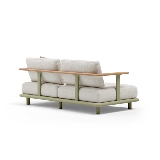2/3-Seater Sofa in Fabric with Teak Armrests - Bliss | Atmosphera