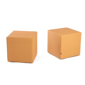 Square Pouf in Fire-Retardant Eco-Leather - Cubo | Spouf