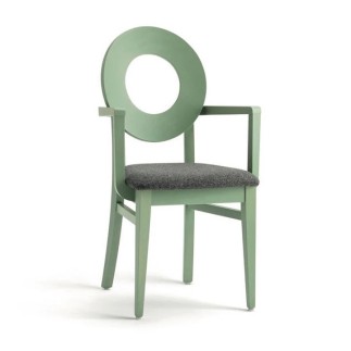 Design Wooden Chair with Armrests and Cushion Seat - Dea | Palma