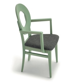 Design Wooden Chair with Armrests and Cushion Seat - Dea | Palma