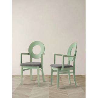 Design Wooden Chair with Armrests and Cushion Seat - Dea | Palma