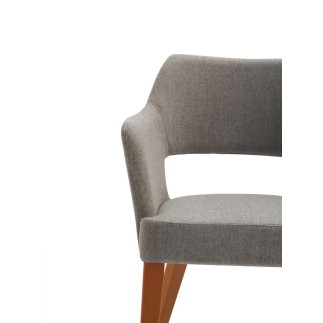 Wood Restaurant Chair with Backrest and Armrests - Emily | Origins 1971