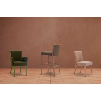 High Design Stool in Wood with Cushion Seat - Nob | Origins 1971