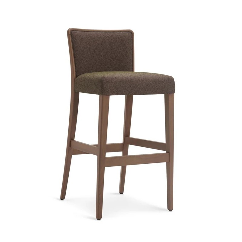 Sgabello Alto di Design in Legno con Seduta Imbottita - Nob | Origins 1971
