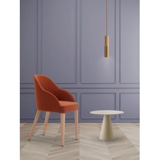 Design Chair in Wood and Fabric - Roald
