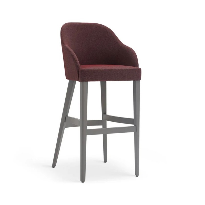 Bar Stool with Upholstered High Backrest - Roald | Origins 1971