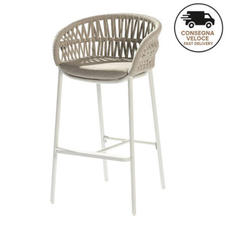 High Outdoor Stool with Footrest - Flow | Isarreda