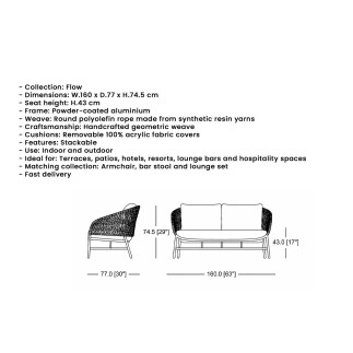 2-Seater Outdoor Sofa – Flow | Isarreda