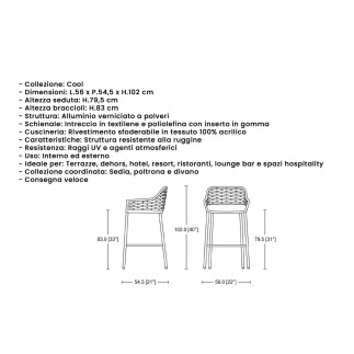 Sgabello da Bar in Corda - Cool | Isarreda