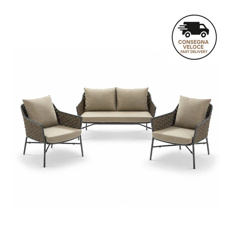 Salotto Completo da Esterno in Corda - Cool | Isarreda