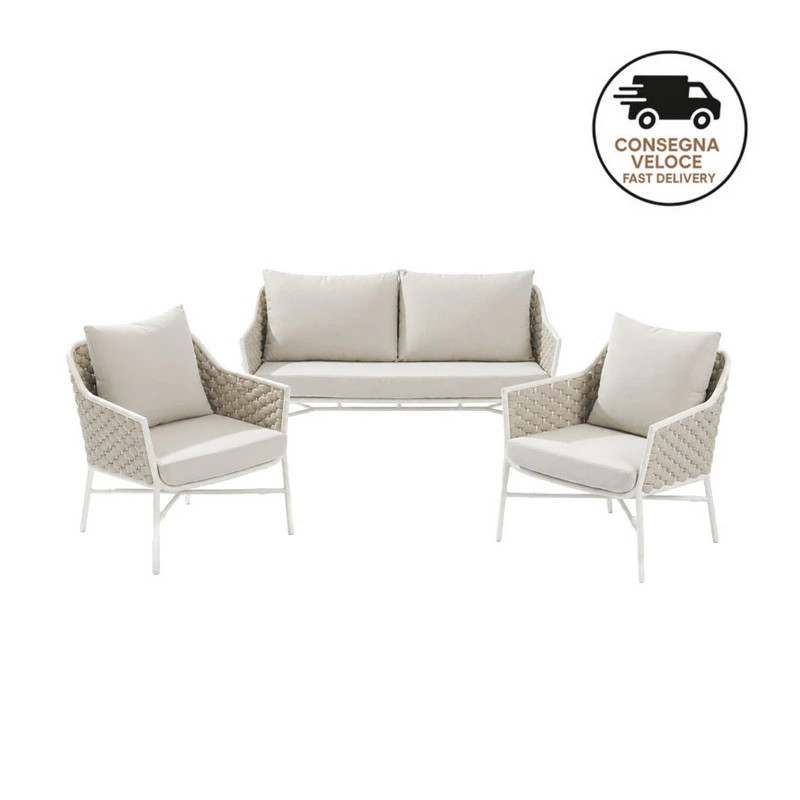 Salotto Completo da Esterno in Corda - Cool | Isarreda