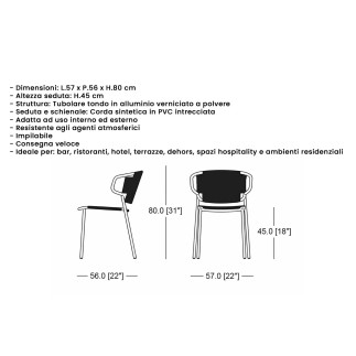 Bar Chair with Armrests – Tulum | Isarreda